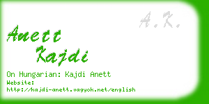 anett kajdi business card